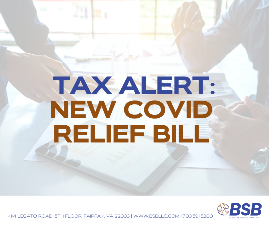 Tax Alert: New COVID Relief Bill | BSB